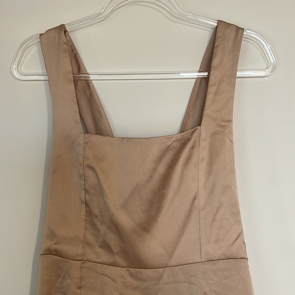 Show Me Your Mumu Claire Midi Dress Champagne Luxe Satin - Picture 5 of 13